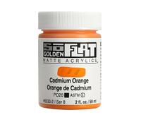 GOLDEN SoFlat Matte Acrylics by, Cadmium Orange, 59 ml Jar, Professional Acrylic Paint, Opaque