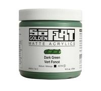 GOLDEN SoFlat Matte Acrylics by, Dark Green, 473 ml Jar, Professional Acrylic Paint, Opaque
