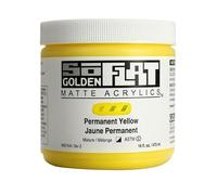 GOLDEN SoFlat Matte Acrylics by, Permanent Yellow, 473 ml Jar, Professional Acrylic Paint, Semi-Opaque