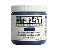 GOLDEN SoFlat Matte Acrylics by, Phthalo Blue (Green Shade), 473 ml Jar, Professional Acrylic Paint, Semi-Opaque