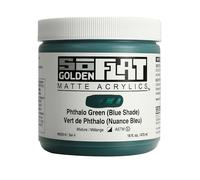 GOLDEN SoFlat Matte Acrylics by, Phthalo Green (Blue Shade), 473 ml Jar, Professional Acrylic Paint, Semi-Opaque