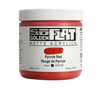 GOLDEN SoFlat Matte Acrylics by, Pyrrole Red, 473 ml Jar, Professional Acrylic Paint, Opaque