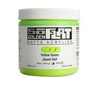 GOLDEN SoFlat Matte Acrylics by, Yellow Green, 473 ml Jar, Professional Acrylic Paint, Semi-Opaque