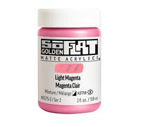 GOLDEN SoFlat Matte Acrylics, Magenta clair, pot de 60 ml, peinture acrylique professionnelle, semi-opaque