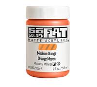 GOLDEN SoFlat Matte Acrylics, Orange moyen, pot de 59 ml, Peinture acrylique professionnelle, semi-opaque