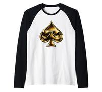 Golden Spade Sunglasses Poker Casino Lucky Symbol Manche Raglan