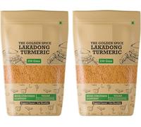 Golden Spice Lakadong Turmeric Pow.der - 250gm x 2 | Organic Turmeric Pow.der & 7 to 12% High Curcumin Certified | Chemical Free Haldi Pow.der & Sourced From Jaintia Hills, Meghalaya