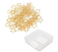 Golden Star Paper Clips 100pcs | Skid Proof Metal Clips for Secure Document Hold | 5 - Point Star Shape Paper Fasteners for Office/School/Crafting | Reusable & Tarnish - Proof