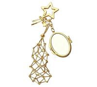 Golden Star Porte-clés pour Gloss à lèvres avec Miroir - Support de Rouge à lèvres Portable et breloque de Sac Main Chic pour Femme