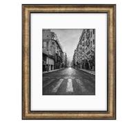 Golden State Art, 11 x 14 Cadre photo, Doré foncé Marron et Bronze Panneau en étain, avec des images de couleur ivoire pour 8 x 10 et verre véritable