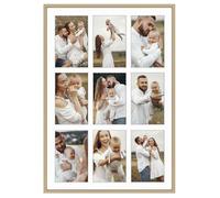 Golden State Art 13,6 x 19.7 Cadre Collage - Tapis Inclus - Compatible avec Neuf 4 x 6 Photos/Images - Fixation Murale - Portrait/Paysage - en Verre véritable Aluminum -Gold