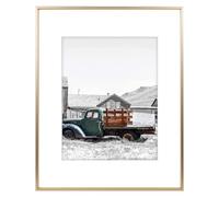 Golden State Art, 16 x 20 classique satiné Aluminium Paysage ou portrait Cadre photo avec Ivort Couleur Tapis pour 11 x 14 Photo & en verre véritable, Aluminium, doré, 16x20