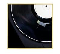 Golden State Art, Cadre en aluminium pour disque vinyle Doré 12,5 x 12,5 cm