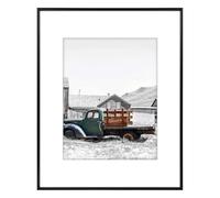 Golden State Art, Cadre photo classique en aluminium satiné 40,6 x 50,8 cm pour portrait ou paysage avec tapis de couleur ivoire pour photo 27,9 x 35,6 cm et verre véritable (noir)