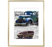 Golden State Art, Cadre photo doré de 28 x 35,6 cm - Affichage photo de 20,3 x 25,4 cm avec passe-partout ou 27,9 x 35,6 cm sans passe-partout - Cadre en aluminium avec verre véritable (lot de 1)