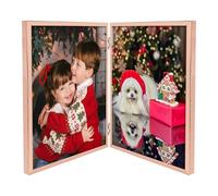 Golden State Art, Cadre photo double or rose de 20,3 x 25,4 cm - Cadre flottant pour photo de 15,2 x 20,3 cm, 17,8 x 22,9 cm ou 20,3 x 25,4 cm - Cadre en métal avec verre véritable - Décoration