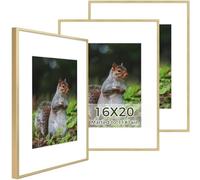 Golden State Art, Collection de Cadre Photo Murale en métal, en Aluminium Doré Cadre Photo avec Tapis de Couleur Ivoire pour Tableau et Verre véritable (16 x 20) 16 x 20 doré