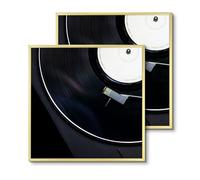 Golden State Art, Lot de 2 cadres d'album en aluminium de 31,8 x 31,8 cm, finition en métal brossé, façade en verre acrylique, pour couverture d'album de 30,5 x 31,8 cm, doré