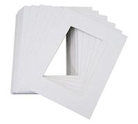 Golden State Art Lot de 25 Passe-Partout Blancs Mats avec Noyau Blanc biseauté pour Photos de 12,7 x 17,8 cm + Dos + Sacs