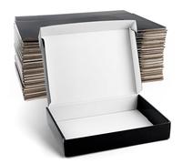 Golden State Art, Lot de 26 boîtes d'expédition noires de 27,9 x 20,3 x 5,1 cm, durables, imperméables, empilables, pour déménagement