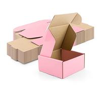 Golden State Art, Lot de 26 boîtes d'expédition roses en carton ondulé pour expédition, emballage, cadeaux, produits