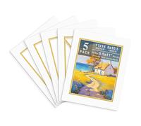 Golden State Art, Lot de 5 passe-partout 28 x 35,6 cm pour photos, photos, cadres - Sans acide, blanc cassé sur or