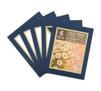 Golden State Art, Lot de 5 passe-partout 28 x 35,6 cm pour photos, photos, cadres - Sans acide, bleu sur or
