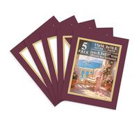 Golden State Art, Lot de 5 passe-partout 28 x 35,6 cm pour photos, photos, cadres - Sans acide - Bordeaux sur or