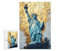 Golden Statue of Liberty Puzzle 1000 Pièces Educa Jouet en Bois Cadeau Unique Décoration Intérieure Jeu Éducatif Challenge Toy Adultes Et Enfants À Partir De 14 Ans 1000 PCS