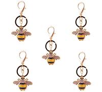 Golden Strawberry Lot de 5 porte-clés en forme d'abeille avec strass Doré Taille S, doré, S