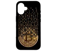 Golden Stylish Bitcoin Tees, Bitcoin Cryptocurrency Graphic Coque pour iPhone 16