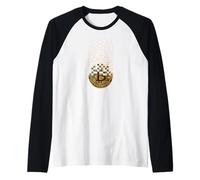Golden Stylish Bitcoin Tees, Bitcoin Cryptocurrency Graphic Manche Raglan