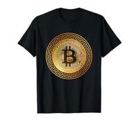 Golden Stylish Bitcoin Tees, Bitcoin Cryptocurrency Graphic T-Shirt