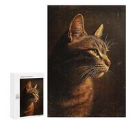 Golden Tabby Cat Portrait Puzzle 1000 Pièces Educa Jouet en Bois Cadeau Unique Décoration Intérieure Jeu Éducatif Challenge Toy Adultes Et Enfants À Partir De 14 Ans 300 PCS