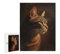 Golden Tabby Cat Portrait Puzzle 1000 Pièces Educa Jouet en Bois Cadeau Unique Décoration Intérieure Jeu Éducatif Challenge Toy Adultes Et Enfants À Partir De 14 Ans 500 PCS