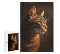 Golden Tabby Cat Portrait Puzzle 1000 Pièces Educa Jouet en Bois Cadeau Unique Décoration Intérieure Jeu Éducatif Challenge Toy Adultes Et Enfants À Partir De 14 Ans 1000 PCS