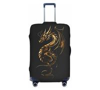 Golden Tattoo Art Housses de bagages de voyage - Housses de protection élastiques pour valises de 18 à 32 pouces, Noir, CH