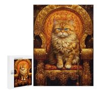 Golden Throne Cat King Puzzle 1000 Pièces Educa Jouet en Bois Cadeau Unique Décoration Intérieure Jeu Éducatif Challenge Toy Adultes Et Enfants À Partir De 14 Ans 500 PCS