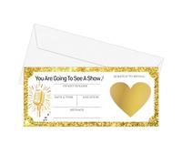 Golden Ticket Carte à gratter personnalisable avec enveloppe, billet de concert, cadeau surprise pour homme et femme