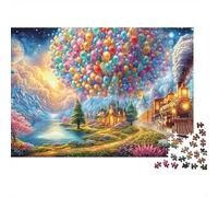 Golden Train près de A Balloon Heart Puzzle De 1000 Pièces Train capricieux Défiant Et De Jeu d'esprit pour Toutes Les Âges 70x50cm/1000pcs