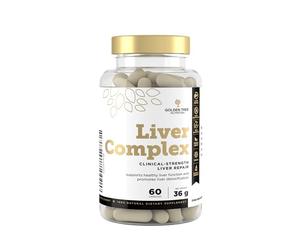 Golden Tree Liver Complex - Complément Alimentaire Herbal avec Chardon-Marie, Pissenlit, Artichaut, Curcuma, Choline, Vitamines B6 B12 D3 E et Poivre Noir - 60 Gélules