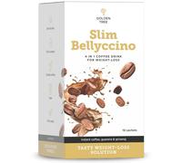 Golden Tree SlimBellyccino - Café Instantané Premium au Guarana, à la Racine de Chicorée et au Ginseng - Sans Gluten, Sans Lactose - 10 Sachets