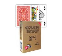 GOLDEN Trophée Rouge Cartes À Jouer Poker Deck N1 Plastic Modiano