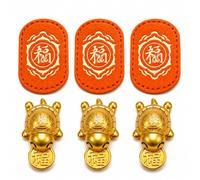 Golden Turtle with Coin, Talisman Porte-Bonheur en Forme de Tortue dorée pour Portefeuille, breloque en Laiton Massif pour Sac à Main ou décoration de Bureau (3 Lucky)