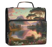 Golden Valley Tranquil Twilight Classeur de 3,8 cm à 3 anneaux très résistant à fermeture éclair avec bandoulière et poignée