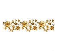 Golden Vine Flower Waist Line Sticker Mural Autocollant Mural - PVC Autocollant Peel-and Stick Décor pour Salle de Bain Cuisine Salon (30x60cm)