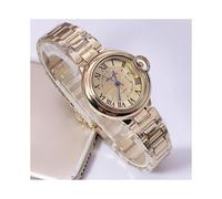 (golden-W) Nouvelle montre à quartz pour couple en or et argent, chiffres romains, surface, bouton-poussoir,