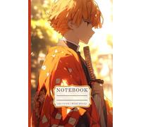 Golden Warrior Spirit Notebook: Sunset Aesthetic Anime Art with Katana and Kimono Design for Personal Journaling