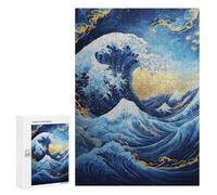 Golden Wave Art Print Puzzle 300 Pièces Educa Jouet en Bois Cadeau Unique Décoration Intérieure Jeu Éducatif Challenge Toy Adultes Et Enfants À Partir De 14 Ans 300 PCS