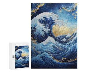 Golden Wave Art Print Puzzle 300 Pièces Educa Jouet en Bois Cadeau Unique Décoration Intérieure Jeu Éducatif Challenge Toy Adultes Et Enfants À Partir De 14 Ans 300 PCS